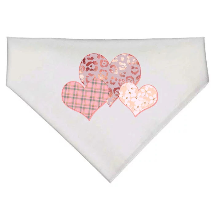 Stylish Pattern Hearts USA-Made Doggie Bandana