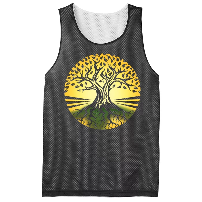 Stylized Druid Tree Mesh Reversible Basketball Jersey Tank