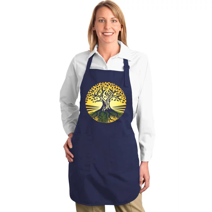 Stylized Druid Tree Full-Length Apron With Pocket