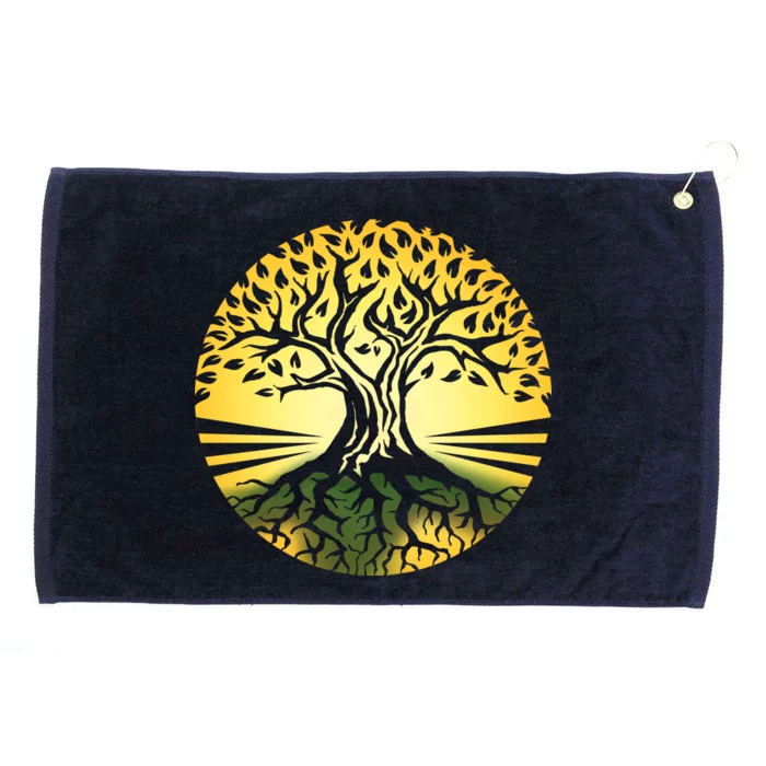 Stylized Druid Tree Grommeted Golf Towel