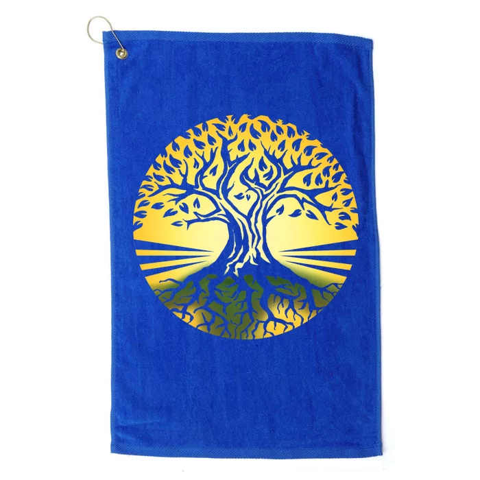 Stylized Druid Tree Platinum Collection Golf Towel