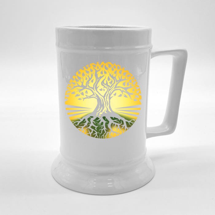 Stylized Druid Tree Front & Back Beer Stein