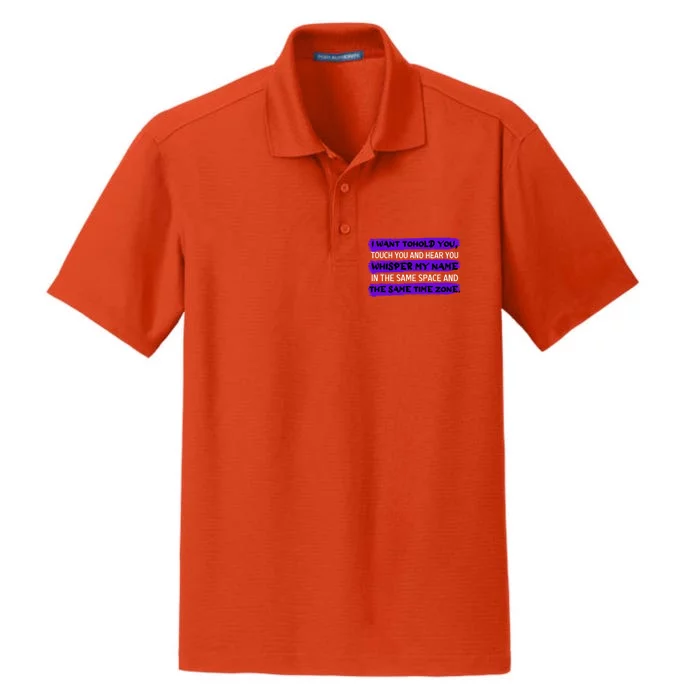 Same Time Zone Long Distance Relationship Couple Gift Dry Zone Grid Performance Polo