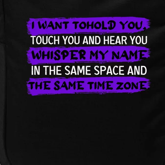 Same Time Zone Long Distance Relationship Couple Gift Impact Tech Backpack