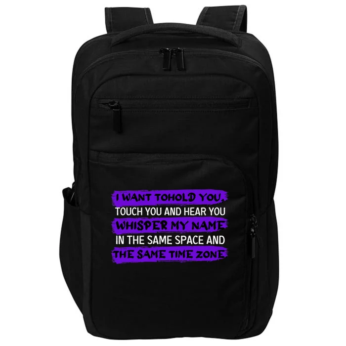 Same Time Zone Long Distance Relationship Couple Gift Impact Tech Backpack