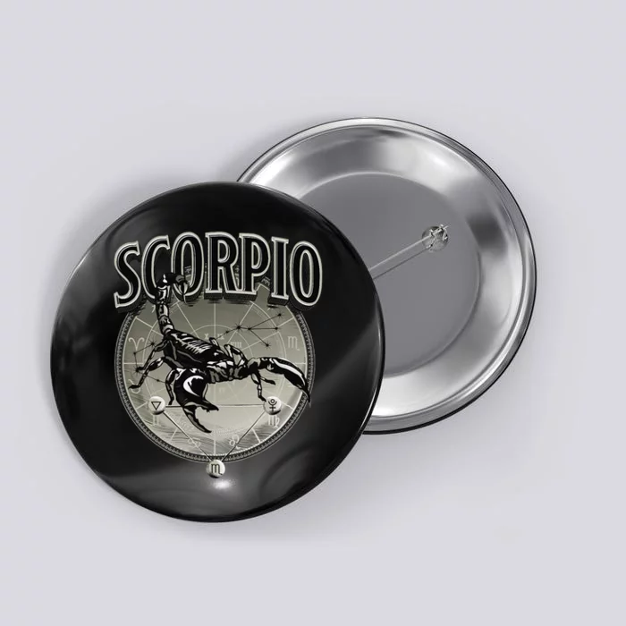 Scorpio Tee Zodiac Sign Scorpio Button