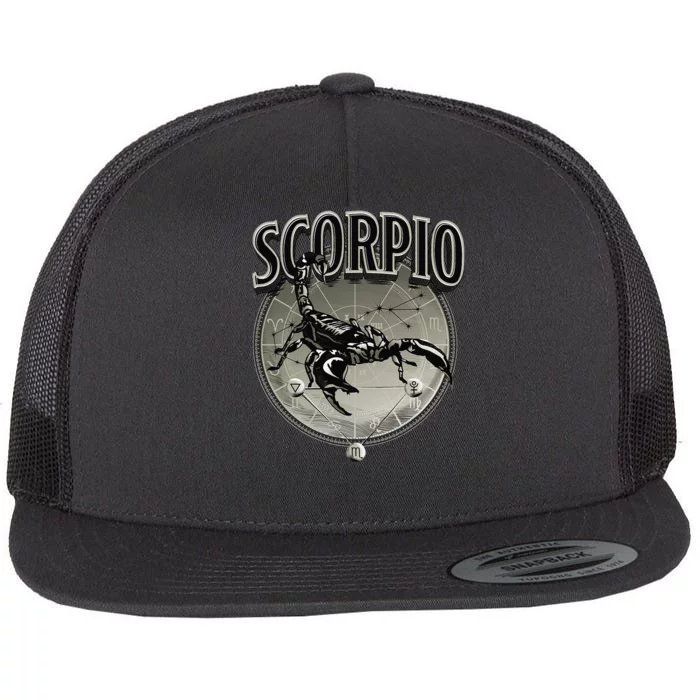 Scorpio Tee Zodiac Sign Scorpio Flat Bill Trucker Hat