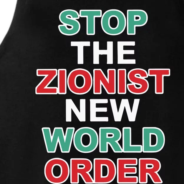 Stop The Zionist New World Order Ladies Tri-Blend Wicking Tank