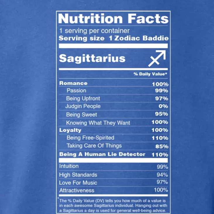 Sagittarius Tee Zodiac Sign Nutrition Facts Gift Toddler Hoodie