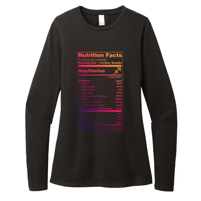 Sagittarius Tee Zodiac Sign Nutrition Facts Cool Gift Womens CVC Long Sleeve Shirt