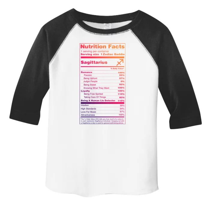 Sagittarius Tee Zodiac Sign Nutrition Facts Cool Gift Toddler Fine Jersey T-Shirt