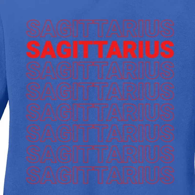 Sagittarius Trendy Zodiac Name Astrology Funny Gift Ladies Long Sleeve Shirt