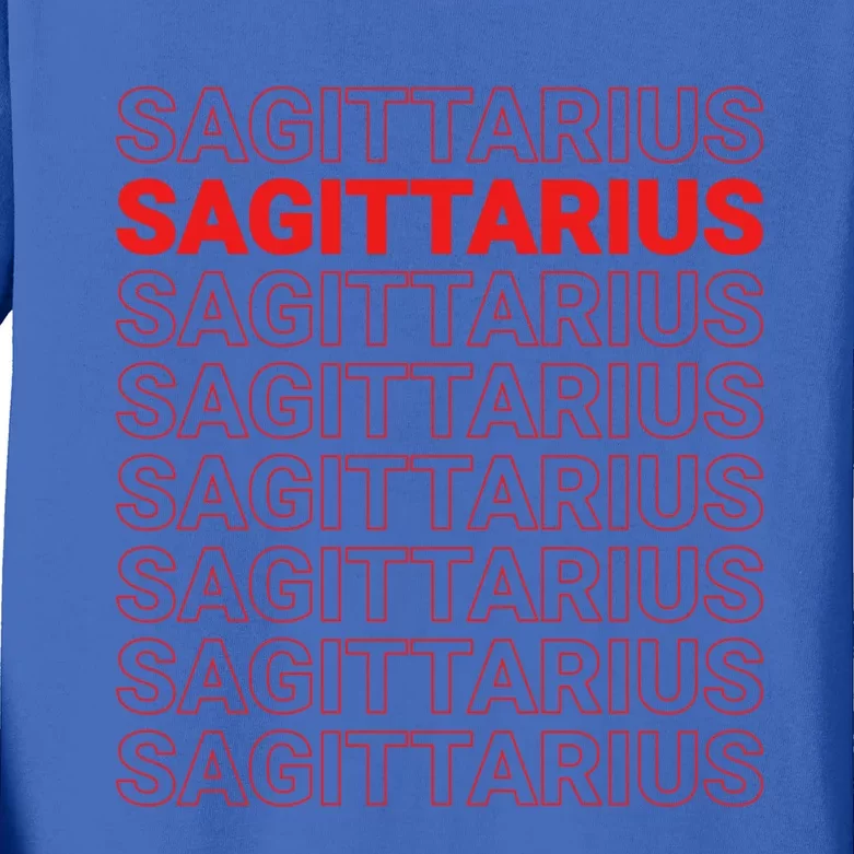 Sagittarius Trendy Zodiac Name Astrology Funny Gift Kids Long Sleeve Shirt