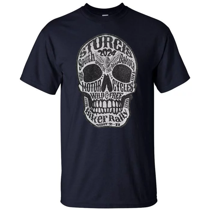 Sturgis Usa 2024 Skull Front Back South Dakota Biker Premium Tall T-Shirt