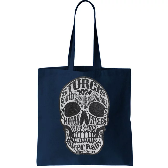 Sturgis Usa 2024 Skull Front Back South Dakota Biker Premium Tote Bag