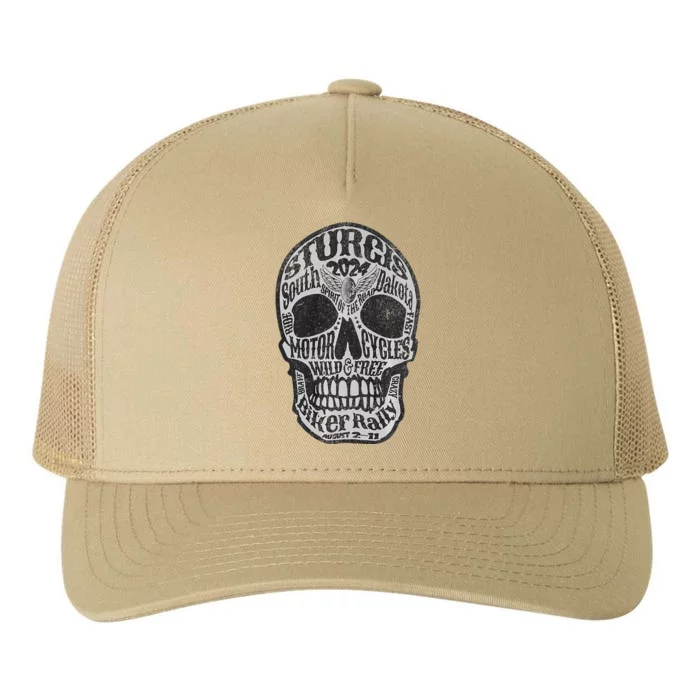 Sturgis Usa 2024 Skull Front Back South Dakota Biker Premium Yupoong Adult 5-Panel Trucker Hat