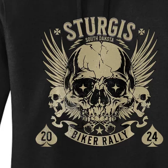 Sturgis Usa 2024 Skull South Dakota Biker Women's Pullover Hoodie