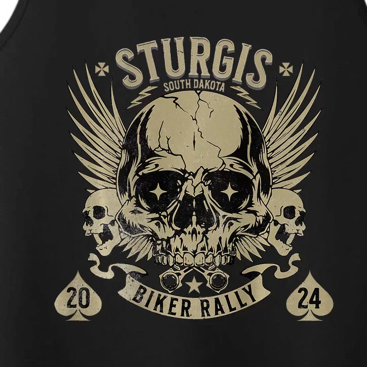 Sturgis Usa 2024 Skull South Dakota Biker Performance Tank