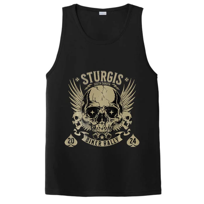 Sturgis Usa 2024 Skull South Dakota Biker Performance Tank