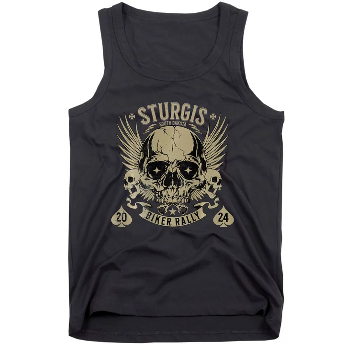 Sturgis Usa 2024 Skull South Dakota Biker Tank Top