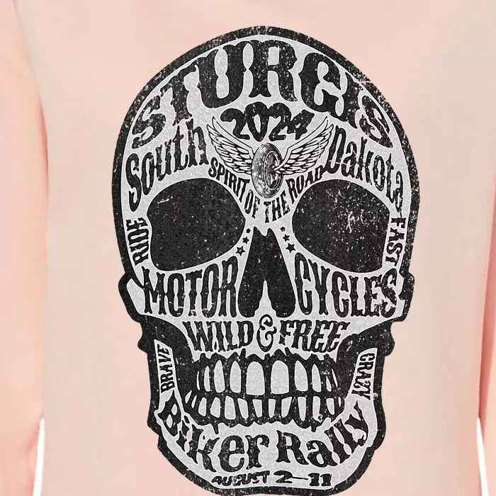 Sturgis Usa 2024 Skull South Dakota Womens California Wash Sweatshirt