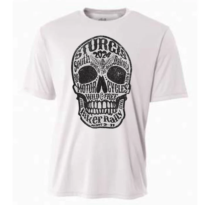 Sturgis Usa 2024 Skull South Dakota Cooling Performance Crew T-Shirt