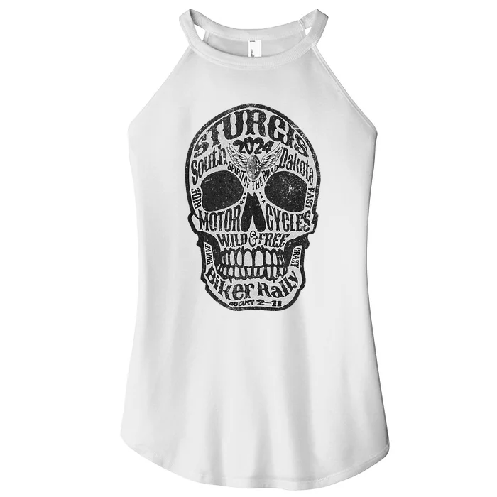 Sturgis Usa 2024 Skull South Dakota Women’s Perfect Tri Rocker Tank