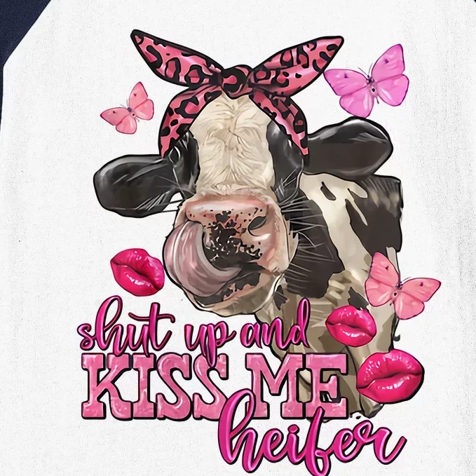 Shut Up And Heifer Cow Valentine's Day Couple Valentine Baseball Sleeve Shirt