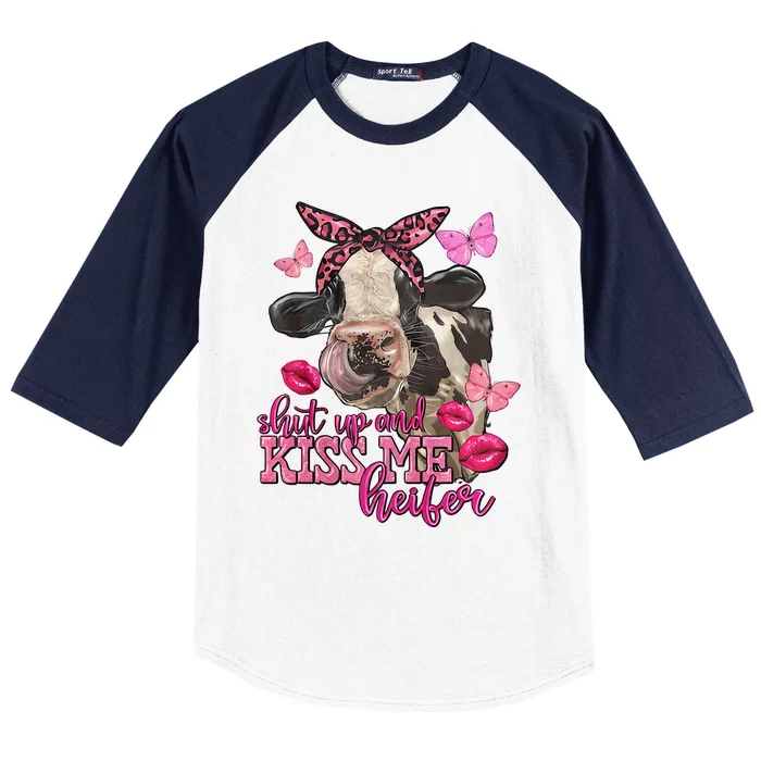 Shut Up And Heifer Cow Valentine's Day Couple Valentine Baseball Sleeve Shirt