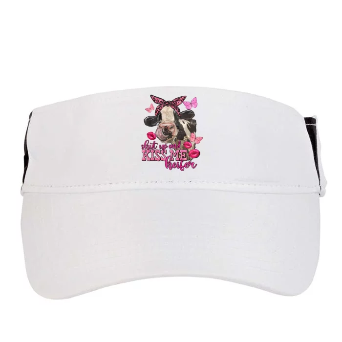 Shut Up And Heifer Cow Valentine's Day Couple Valentine Adult Drive Performance Visor