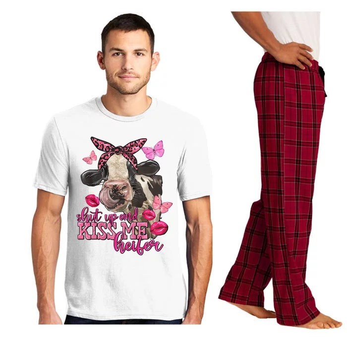 Shut Up And Heifer Cow Valentine's Day Couple Valentine Pajama Set