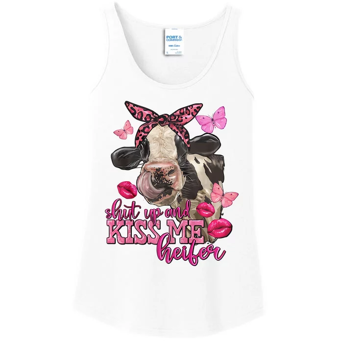 Shut Up And Heifer Cow Valentine's Day Couple Valentine Ladies Essential Tank