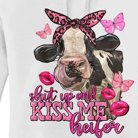 Shut Up And Heifer Cow Valentine's Day Couple Valentine Women's Pullover Hoodie