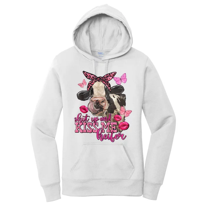 Shut Up And Heifer Cow Valentine's Day Couple Valentine Women's Pullover Hoodie