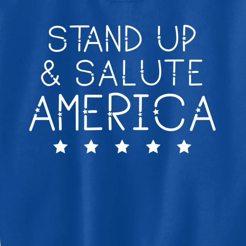 Stand Up And Salute America Support American Veterans Gift Kids Sweatshirt