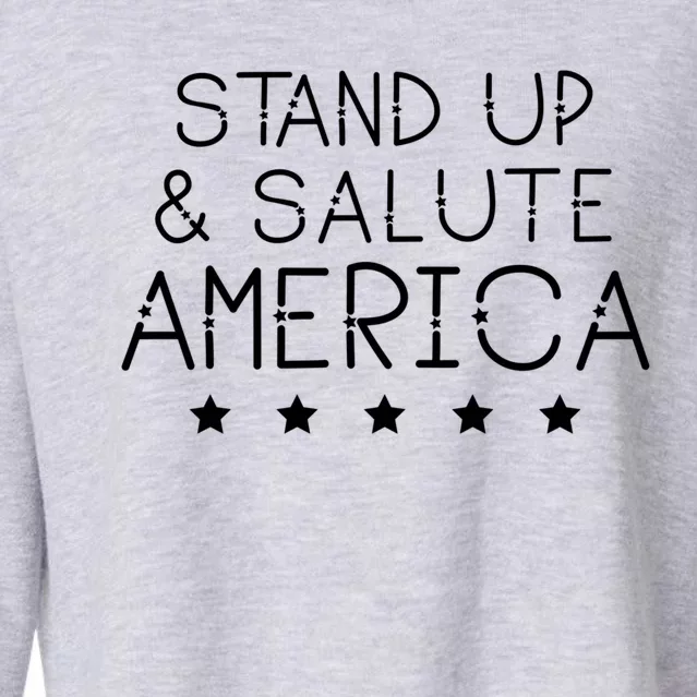 Stand Up And Salute America Support American Veterans Gift Cropped Pullover Crew