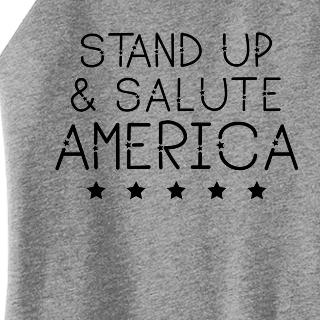 Stand Up And Salute America Support American Veterans Gift Women’s Perfect Tri Rocker Tank