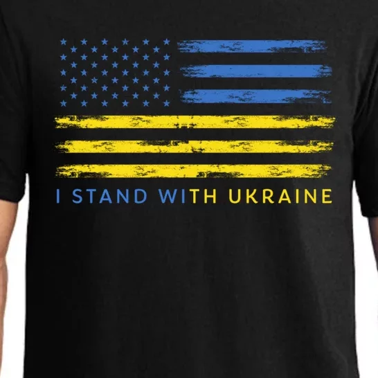 Support Ukrainian American Flag I Stand With Ukraine Meaningful Gift Pajama Set