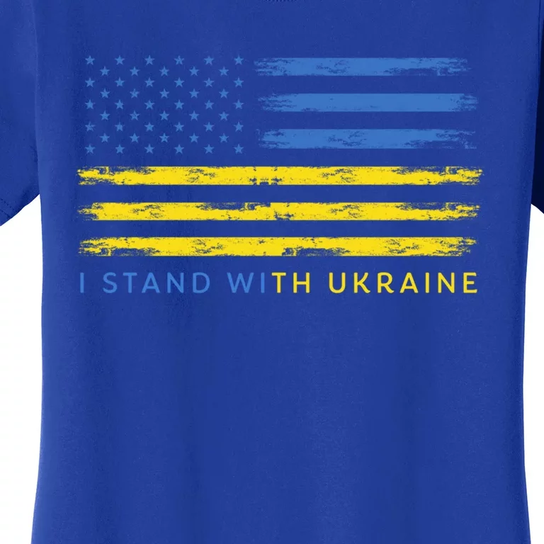 Support Ukrainian American Flag I Stand With Ukraine Meaningful Gift Women's T-Shirt