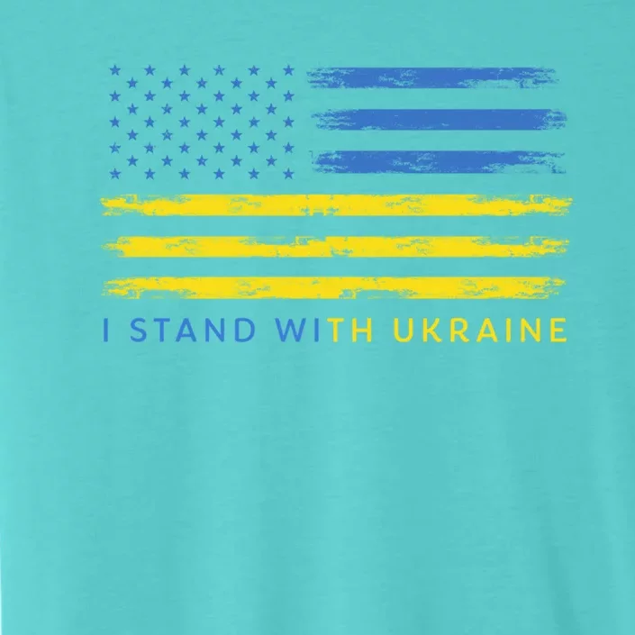 Support Ukrainian American Flag I Stand With Ukraine Meaningful Gift ChromaSoft Performance T-Shirt