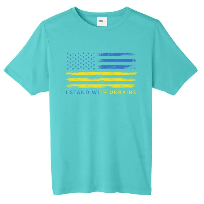 Support Ukrainian American Flag I Stand With Ukraine Meaningful Gift ChromaSoft Performance T-Shirt