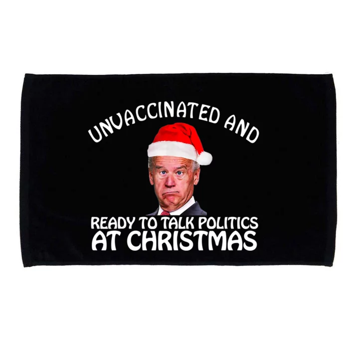 Santa Unvaccinated And Ready To Talk Politics At Christmas Microfiber Hand Towel