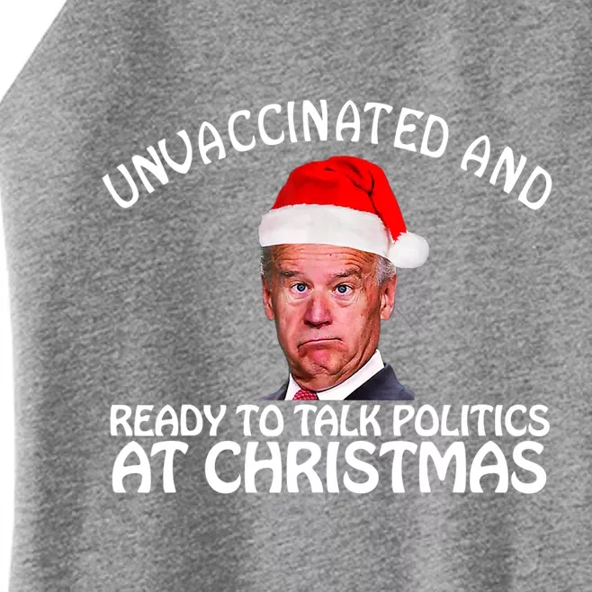 Santa Unvaccinated And Ready To Talk Politics At Christmas Women’s Perfect Tri Rocker Tank