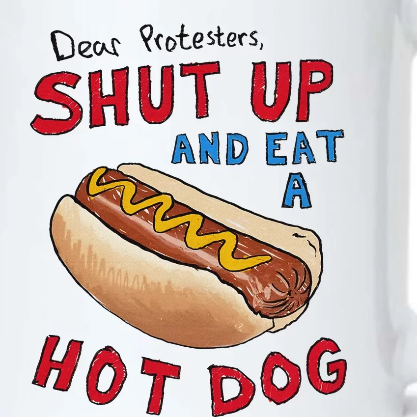 Shut Up And Eat A Hot Dog Funny 4th Of July Design Black Color Changing Mug