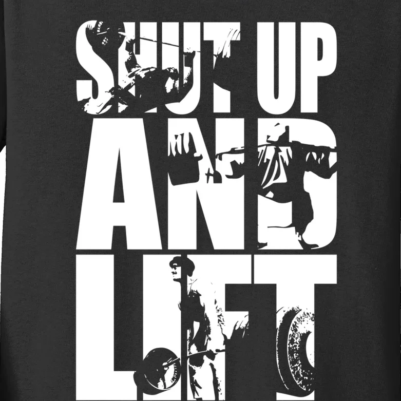 Shut Up And Lift Squat Bench Deadlift Iconic Kids Long Sleeve Shirt