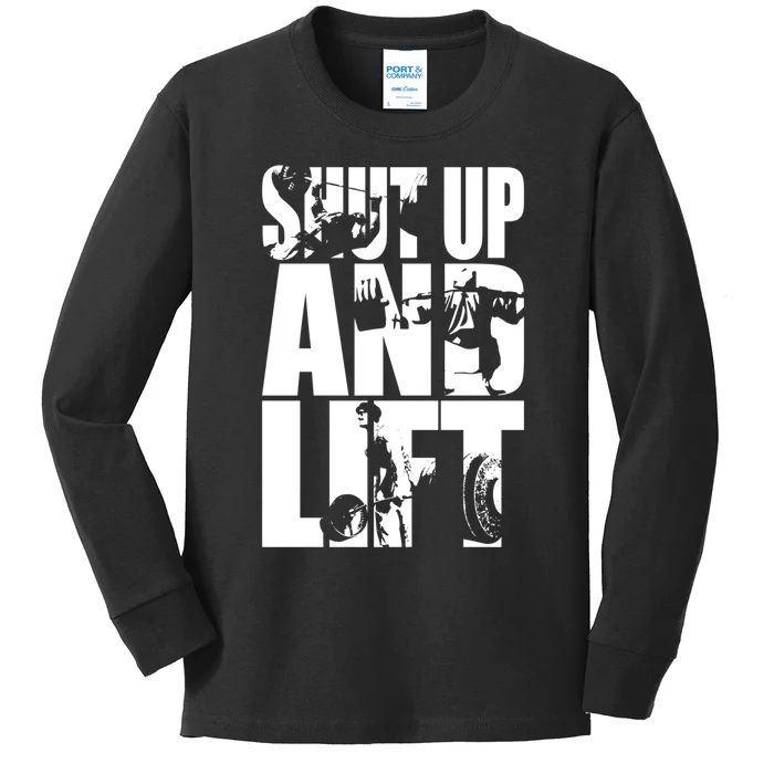 Shut Up And Lift Squat Bench Deadlift Iconic Kids Long Sleeve Shirt