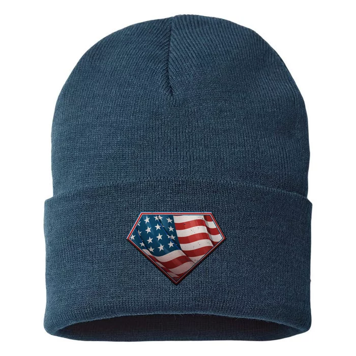 Super USA American Flag Sustainable Knit Beanie