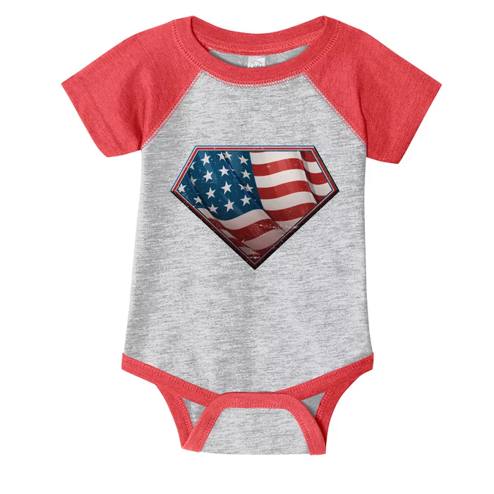 Super USA American Flag Infant Baby Jersey Bodysuit