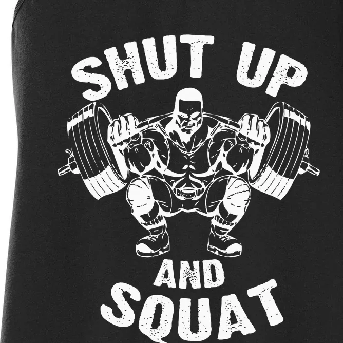 Shut Up And Squat Workout Gym Women's Racerback Tank