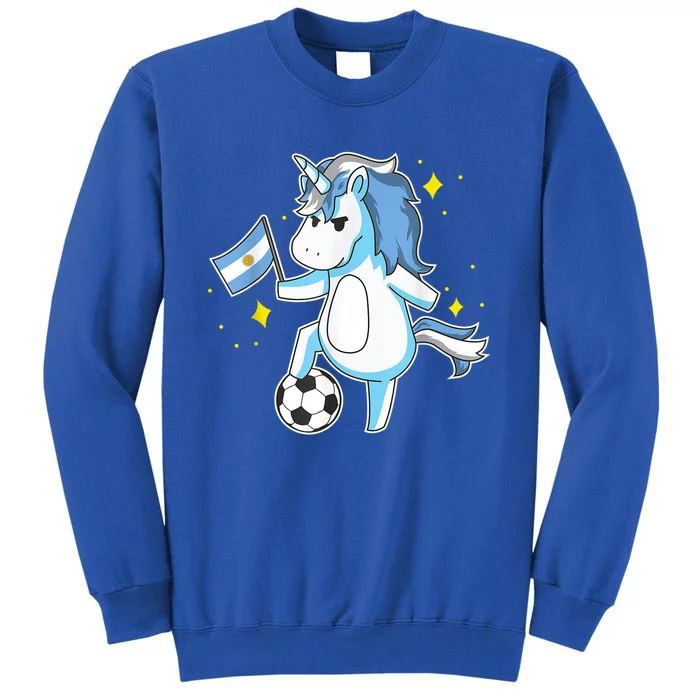 Soccer Unicorn Argentina Jersey Gift Argentinian Football Tall Sweatshirt